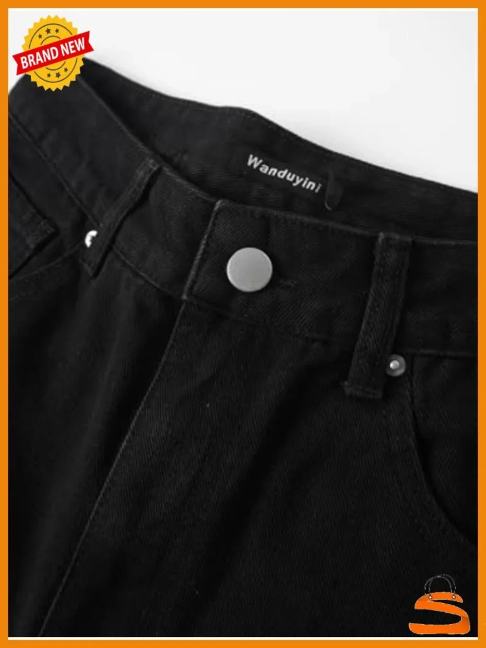 Adjustable Waist Straight Leg Jeans for Women Y2K Baggy High Rise Denim Pants